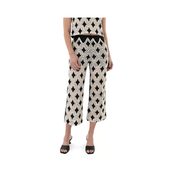 Παντελόνια Access Fashion EMBROIDERED HIGH WAIST STRAIGHT FIT PANTS WOMEN