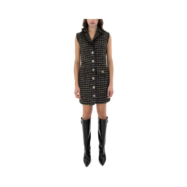 Φορέματα Twenty-29 PLAID BUTTONED SLEEVELESS MINI DRESS WOMEN