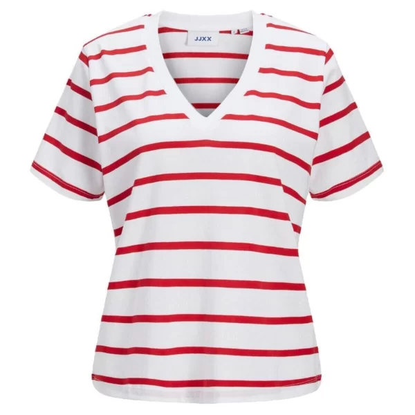 T-shirt με κοντά μανίκια JJXX 12257577 white/red