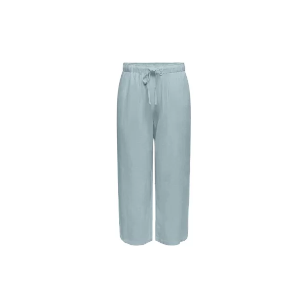 Παντελόνια Only ONLSIESTA LINEN MID WAIST STRAIGHT FIT ZIP CULOTTES WOMEN