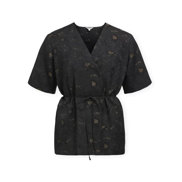 Object Μπλούζα Object Top Lovia - Black/Seal Brown