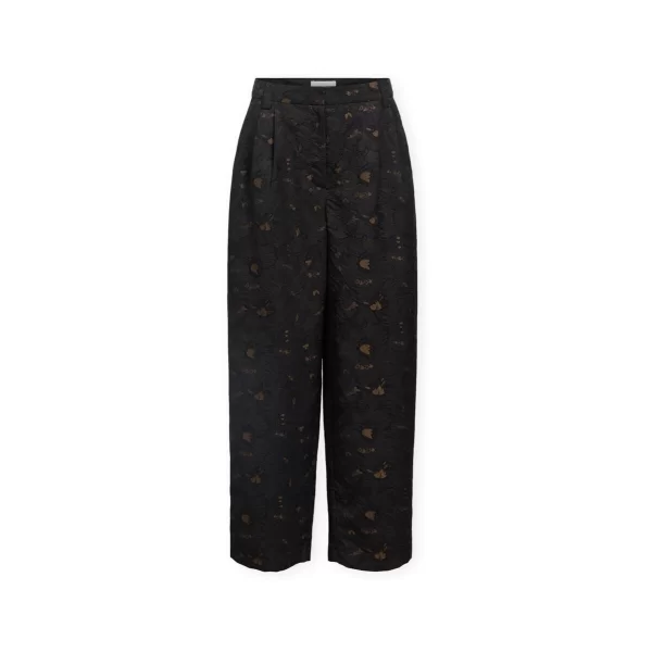 Παντελόνια Object Lovia Trousers - Black/Seal Brown