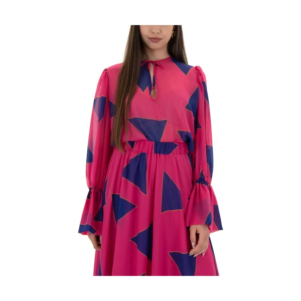 Μπλουζάκια με μακριά μανίκια C.manolo PRINTED SEE THROUGH BLOUSE WOMEN