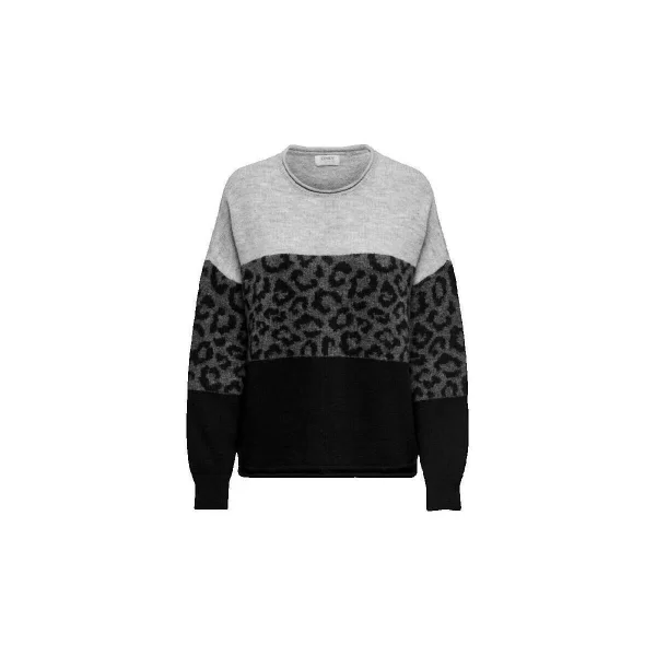 Only Πουλόβερ Only Pull motif léopard col rond