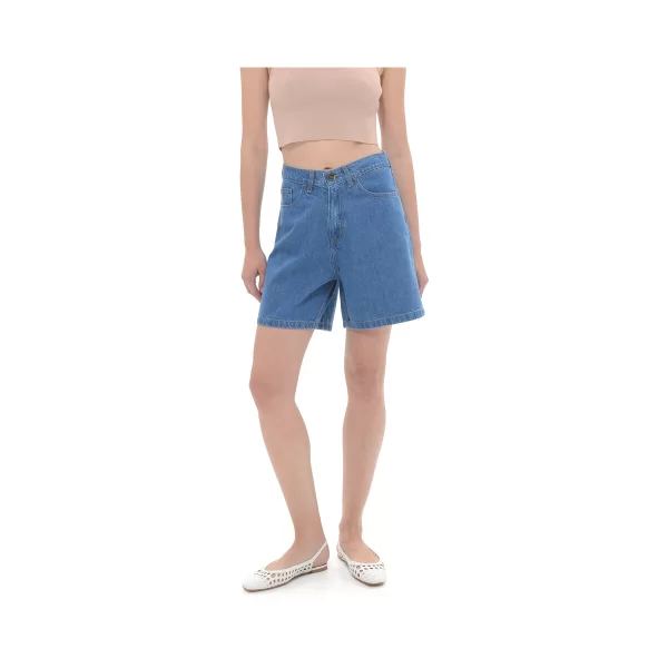 Sac N Co Shorts & Βερμούδες Sac N Co NOEMA DENIM HIGH WAIST COMFORT FIT SHORTS WOMEN SAC CO