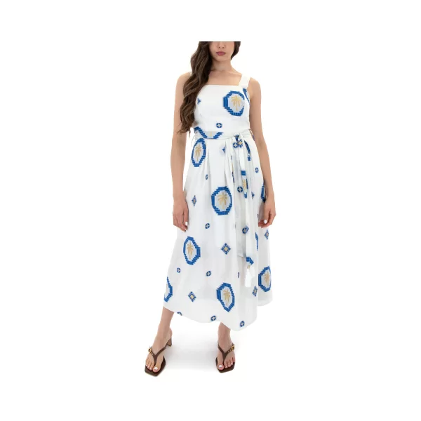Φορέματα Kasia BRODERIE BELTED SLEEVELESS MIDI DRESS WOMEN