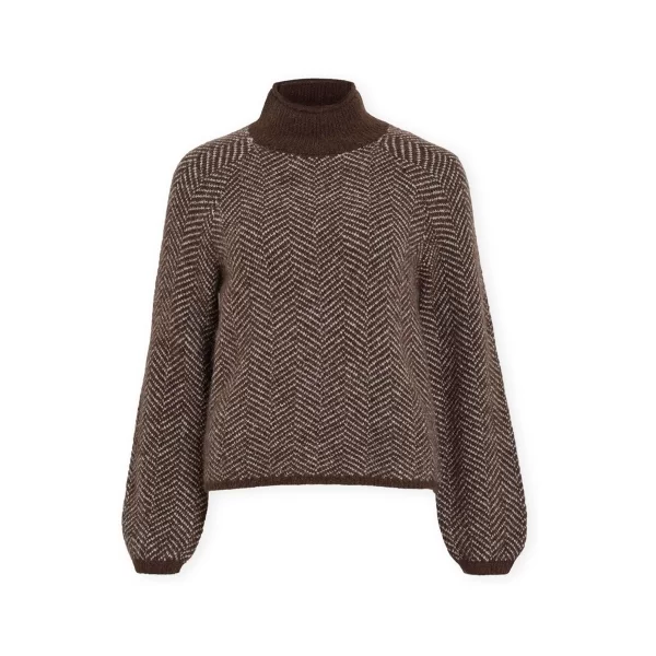 Πουλόβερ Vila Noos Lory High Knit - Coffee Bean