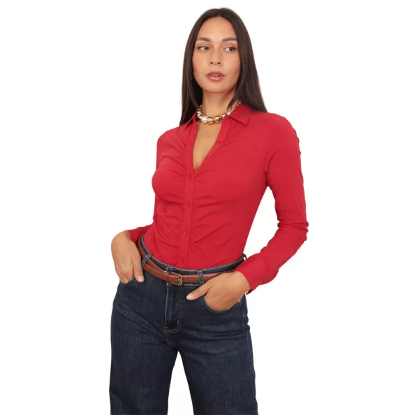 Πουκάμισο με μακριά μανίκια La Modeuse 48006_P83966