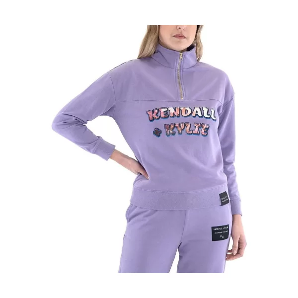 Kendall & Kylie Φούτερ Kendall & Kylie KKC.2SR.017.001 GRAPHIC QUARTER ZIP PULLOVER WOMEN KENDALL