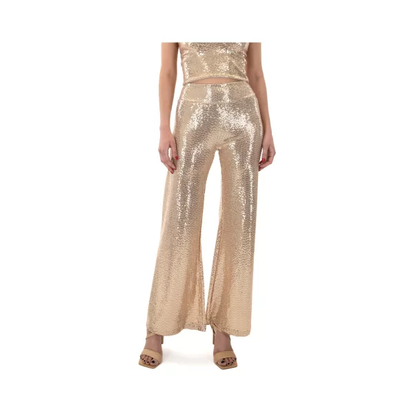 Παντελόνια C.manolo SEQUINED HIGH WAIST PANTS WOMEN