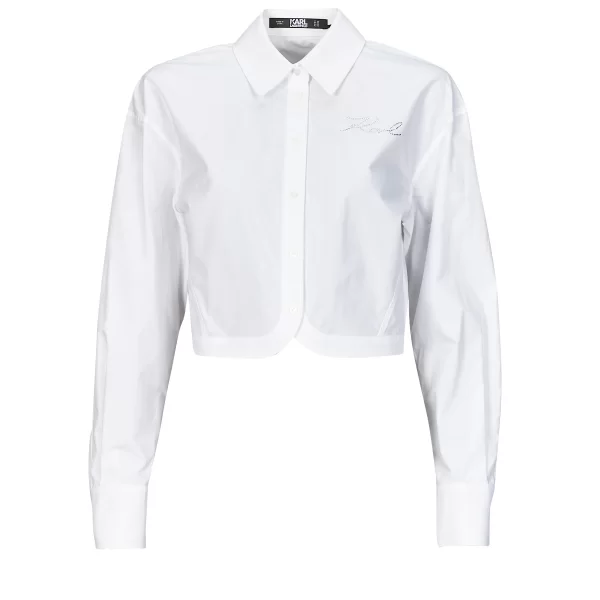 Πουκάμισα Karl Lagerfeld crop poplin shirt
