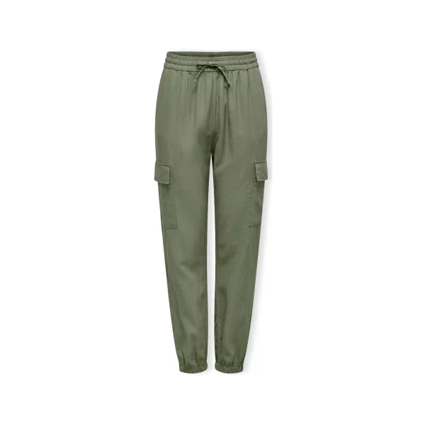 Only Παντελόνια Only Noos Caro Pull Up Trousers - Oil Green