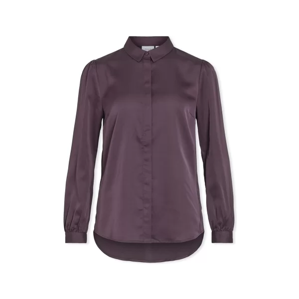Μπλούζα Vila Noos Ellette Satin Shirt L/S - Perfect Plum