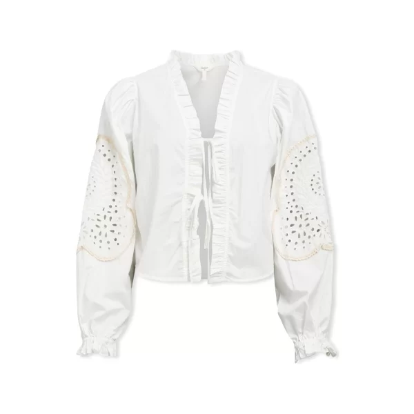 Μπλούζα Object Noos Top Brodera L/S - White Sand