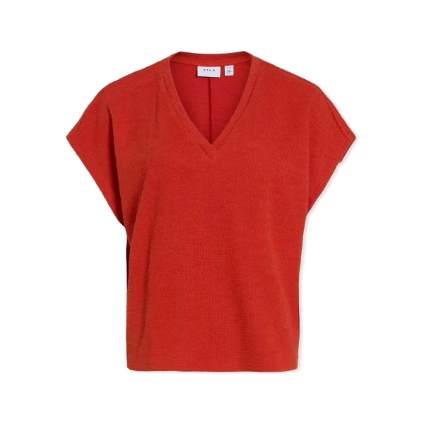 Vila Μπλούζα Vila Top Amy - Aurora Red
