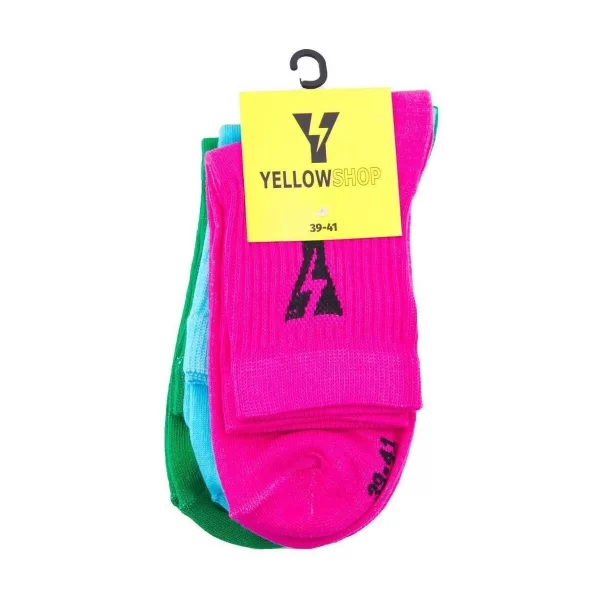 Yellow High socks Yellow PACK DE 3 THUNDER SOCKS