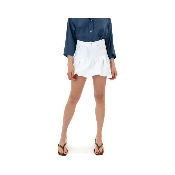 Κοντές Φούστες Black N Black DENIM STRETCH RUFFLE MINI SKIRT WOMEN BLACK BLACK