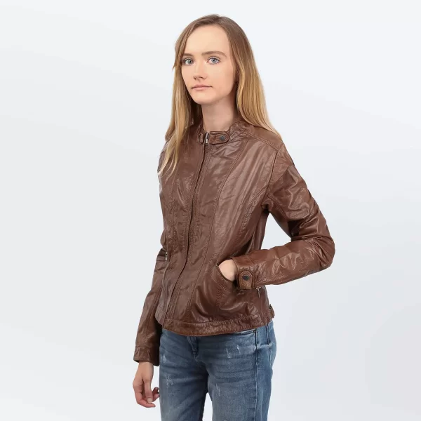 Cameleon Σακάκι/Blazers Cameleon Wmns Leather Jacket 5214 Tobacco