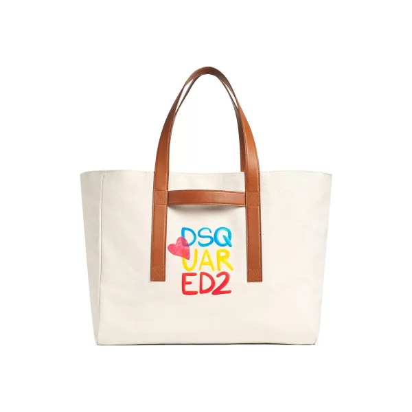 Τσάντα Dsquared CAPSULE CANVAS LEATHER SHOPPER BAG MEN