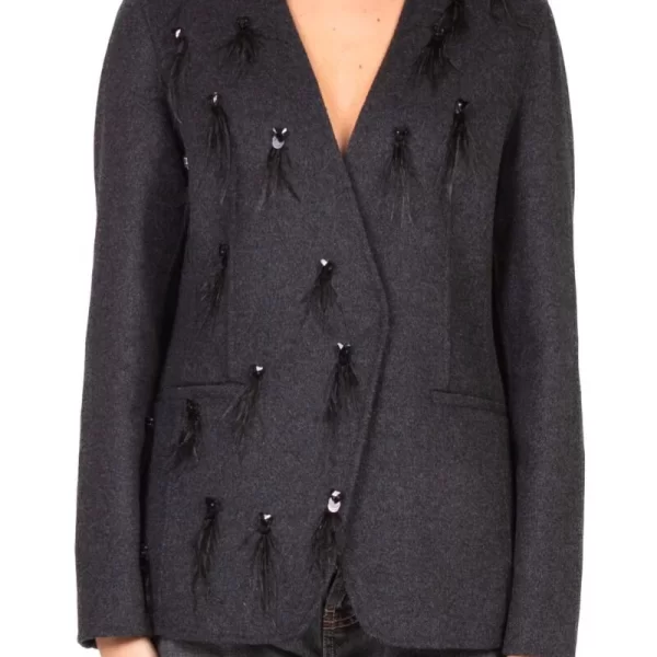 Vicolo Γυναικείο Πλεκτό Jacket TF0034 Ανθρακί