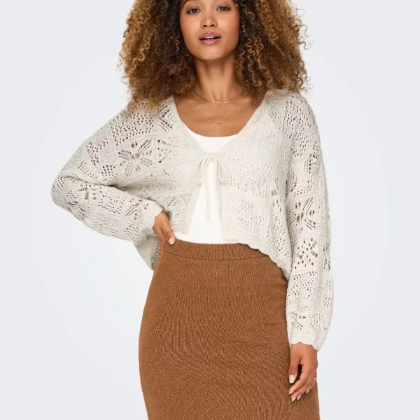 Only Beach Life Γυναικεία πλεκτή Ζακέτα 15257604 Λευκό