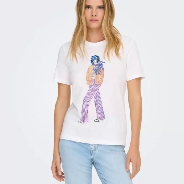 Only Celine Γυναικείο Regular T-Shirt 15368908 Λευκό