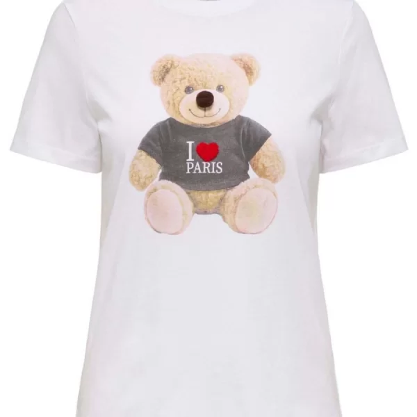 Only Teddy Γυναικείο Κοντομάνικο T-shirt 15369992 Λευκό