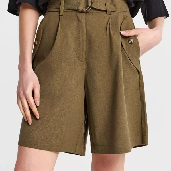 Funky Buddha Γυναικεία Βερμούδα FBL013-103-03 Λαδί