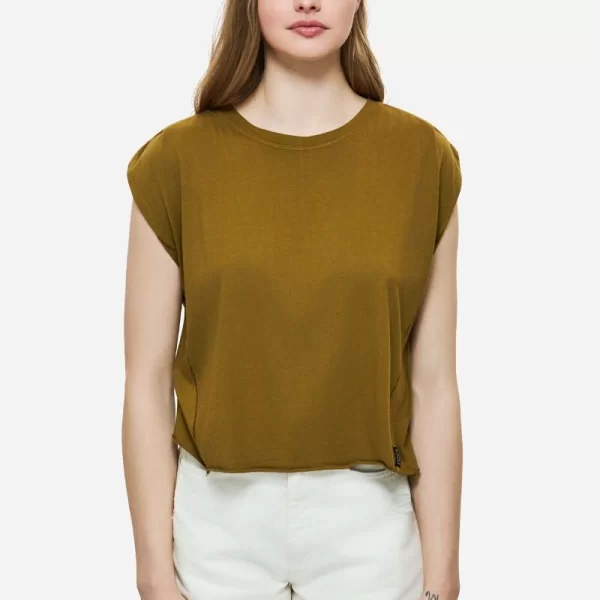 Dirty Laundry Γυναικείο Boxy T-Shirt DWLT000145 Λαδί