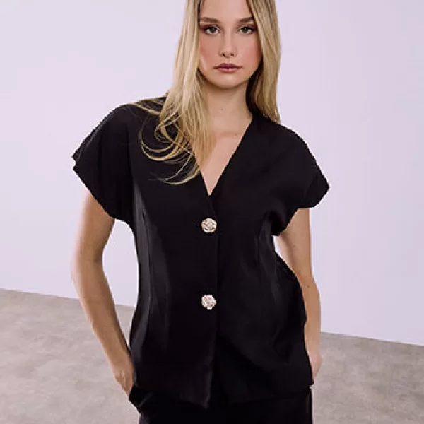 Γιλέκο με ανάγλυφα κουμπιά SQ7880.5070+1