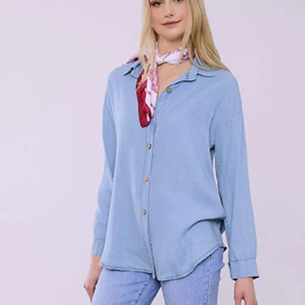 Πουκάμισο με denim όψη SQ7866.3169+2