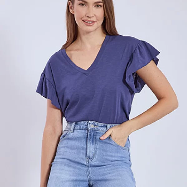 Μπλούζα βαμβακερή με βολάν SN9489.4686+6