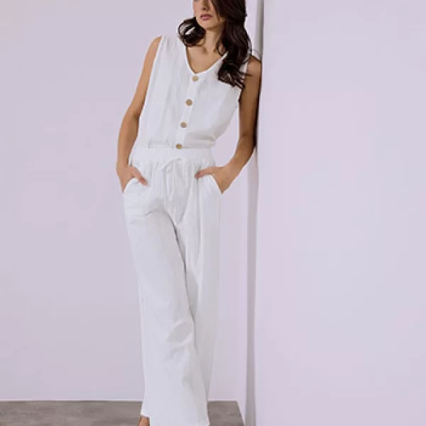 Σετ μπλούζα και παντελόνα με λινό SQ7591.0051+1