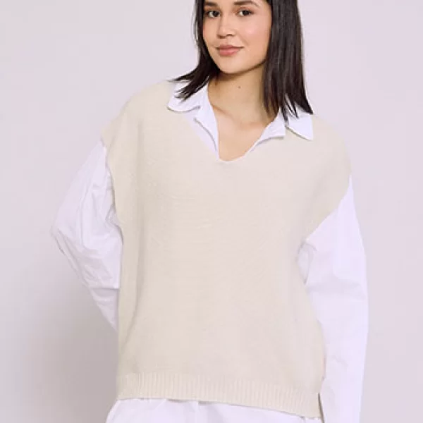 Σετ πουκάμισο και πουλόβερ αμάνικο SQ7945.4287+5