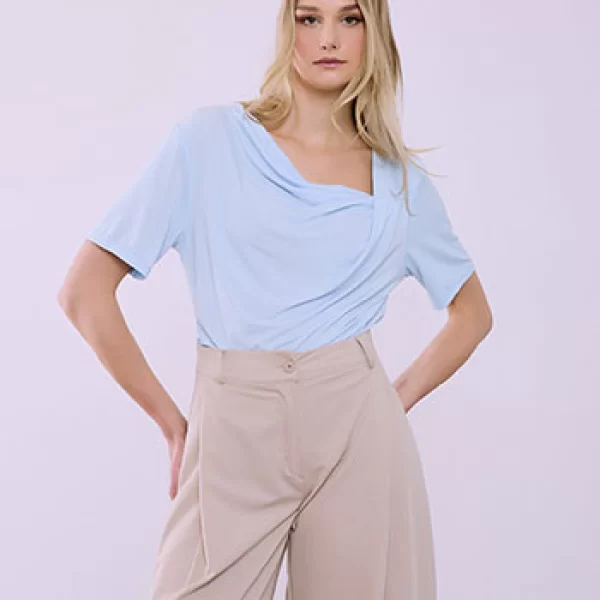 Μπλούζα με λοξή ντραπέ λαιμόκοψη SQ7834.4658+2