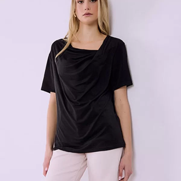 Μπλούζα με λοξή ντραπέ λαιμόκοψη SQ7834.4658+1