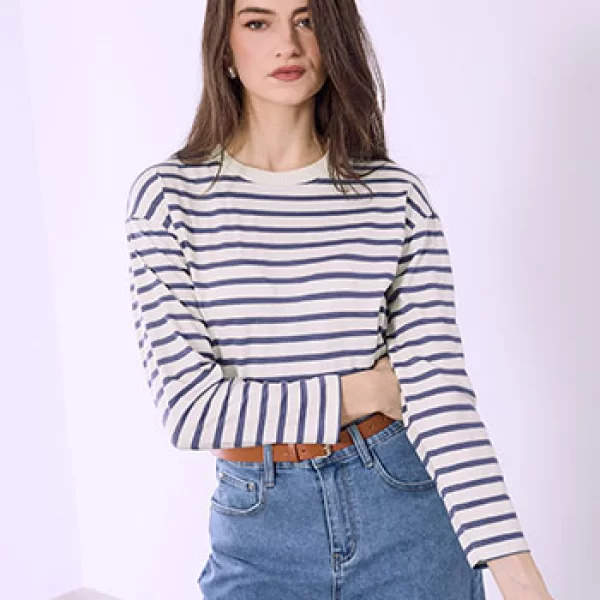 Μπλούζα ριγέ με βαμβάκι SQ8011.4709+3