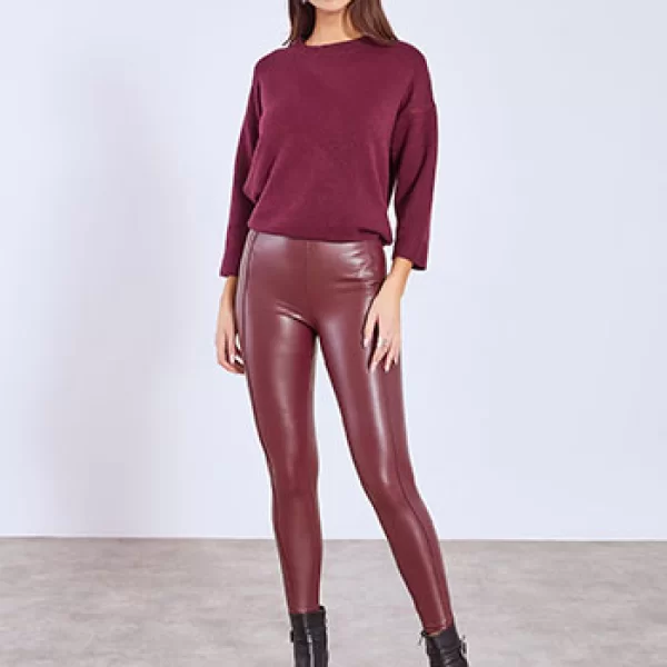 Κολάν δερματίνης με διακοσμητικές ραφές WT1037.1542+3