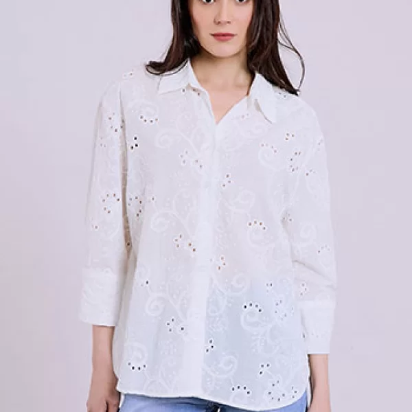 Πουκάμισο κεντητό ασύμμετρο SQ9844.3989+1