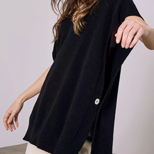 Πουλόβερ πλεκτό με κουμπιά στο πλάι SQ7587.4132+1