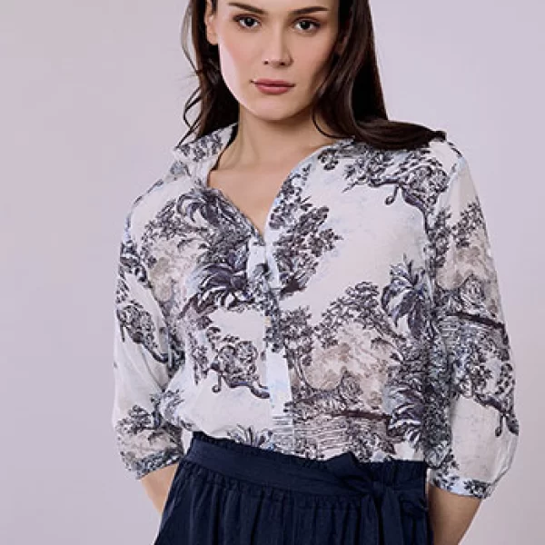 Πουκάμισο εμπριμέ απο βισκόζη SQ7633.3563+2