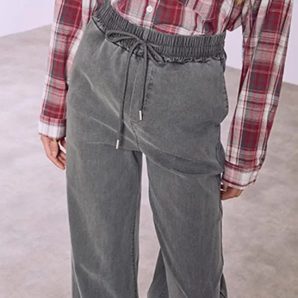 Παντελόνι wide leg με denim όψη SQ9844.1335+5