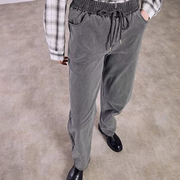 Παντελόνι barrel με denim όψη SQ9844.1333+5