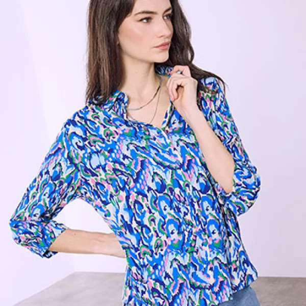 Πουκάμισο εμπριμέ με βισκόζη SQ7616.3447+2