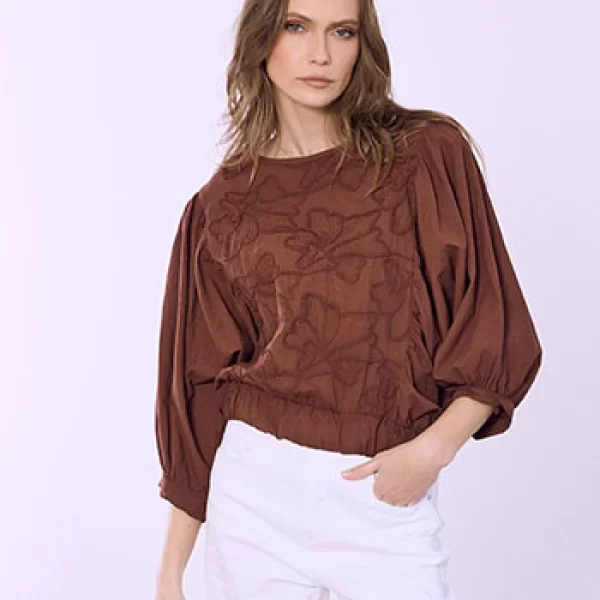 Μπλούζα κεντητή με ελαστικό τελείωμα SQ7830.4229+2