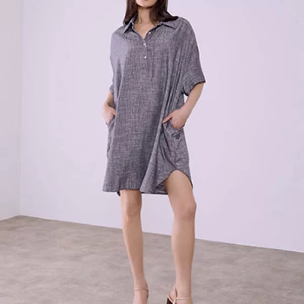 Φόρεμα oversized με λινό SQ7948.8121+4