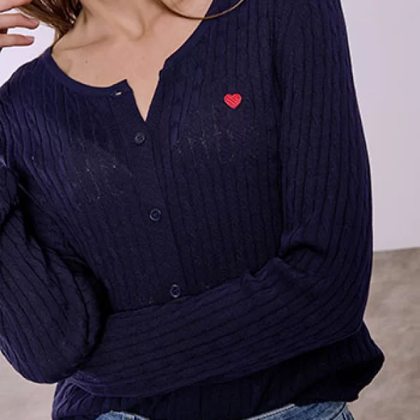 Ζακέτα πλεκτή με καρδιά SQ9844.5621+5