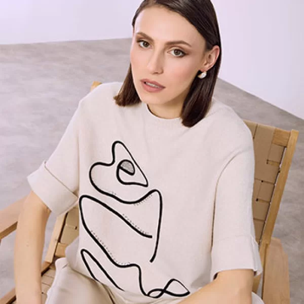 Celestino Πουλόβερ κοντομάνικο με παγιέτες SQ7642.4292+5