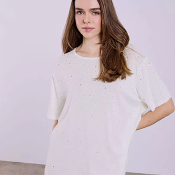 Μπλούζα πλεκτή με strass SQ7948.4203+2