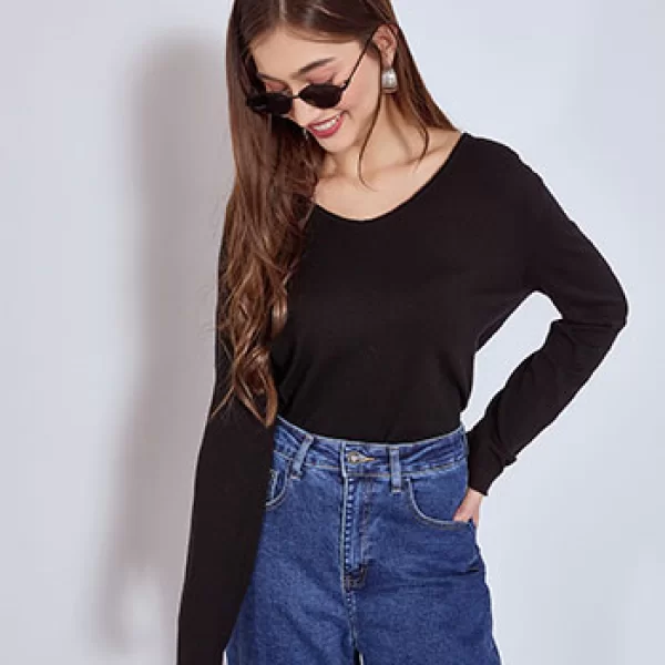 Πουλόβερ με αφινίριστες λεπτομέρειες WT1042.4320+7